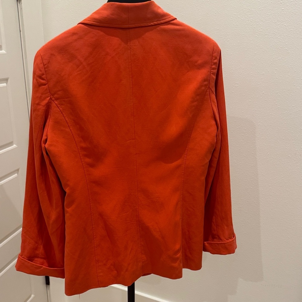 Barry Bricken Orange Open-Front Shawl Collar Blazer - Picture 5 of 5